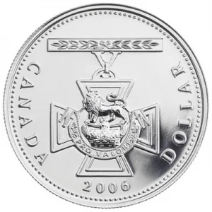 2006 Canadian $1 Victoria Cross 150th Anniversary Brilliant Uncirculated Silver Dollar Coin