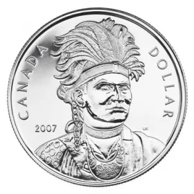 2007 Canadian $1 Celebrating Thayendanegea (Joseph Brant) Brilliant Uncirculated Silver Dollar Coin