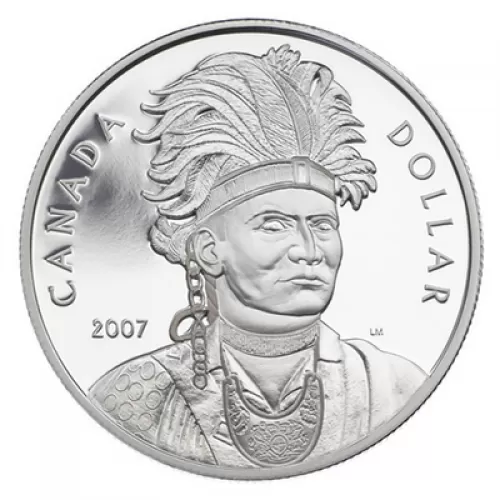 2007 Canadian $1 Celebrating Thayendanegea (Joseph Brant) 1742-1807 Proof Silver Dollar Coin