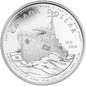 2010 (1910-) Canadian $1 Navy (RCN)/HMCS Sackville 100th Anniv Proof Silver Dollar Coin