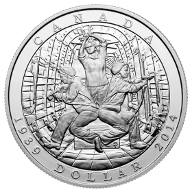 2014 (1939-) Canadian $1 Declaration of the Second World War 75th Anniv Proof Silver Dollar Coin (Limited Edition)
