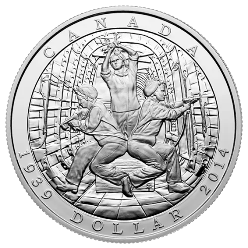 2014 (1939-) Canadian $1 Declaration of the Second World War 75th Anniv Proof Silver Dollar Coin (Limited Edition)