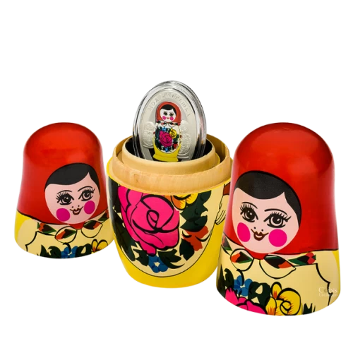 2014 Solomon Island $10 Matryoshka Dolls with 1oz Fine Silver Coin