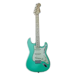 2022 Solomon Islands $2 Fender Stratocaster: Surf Green - 1 oz Fine Silver Coin