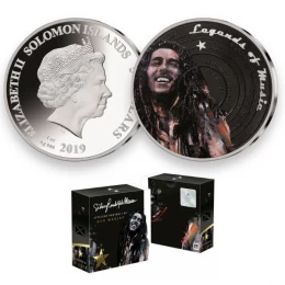2019 Solomon Islands $5 Legends of Music - Bob Marley- 1 oz Fine Silver Coin 2019 Solomon Islands $5 Legends of Music - Bob Marley- 1 oz Fine Silver Coin