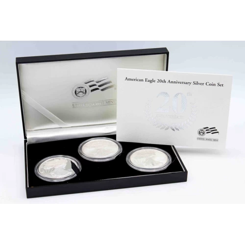 2006 United States - American Eagle 20th Anniversary 3 oz (3 x 1 oz) Fine Silver Coin Set