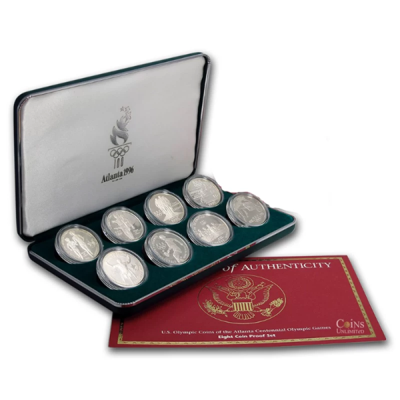 1995-1996 United States $1 Atlanta Centennial Olympic Games 8-Coin