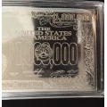 2001 United States $1 Million Dollars Bill 4 oz Fine Silver Bar