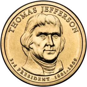 2007-P United States $1 Presidential Series: Thomas Jefferson Brilliant Uncirculated Coin