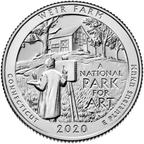 2020-D United States 25-Cent Weir Farm National Historic Site/Connecticut National Park Quarter Coin (Brilliant Uncirculated)