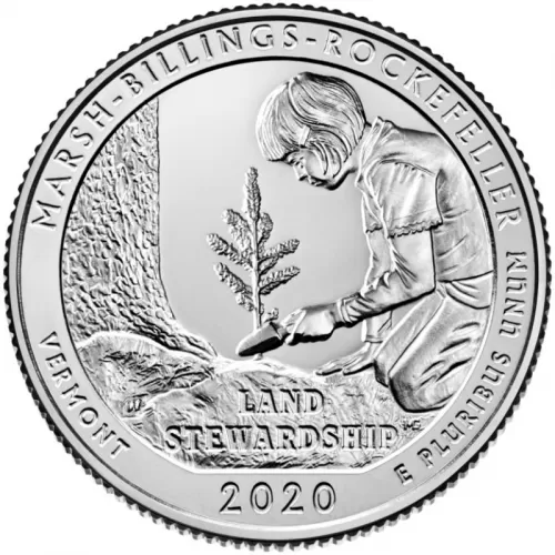2020-P United States 25-Cent Marsh-Billings-Rockefeller National Historical Park/Vermont National Park Quarter Coin (Brilliant Uncirculated)