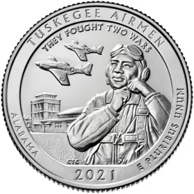 2021-P United States 25-Cent Tuskegee Airmen National Historic Site/Alabama National Park Quarter Coin (Brilliant Uncirculated)
