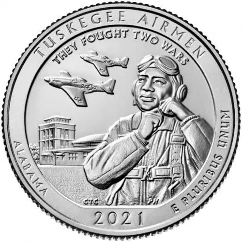 2021-D United States 25-Cent Tuskegee Airmen National Historic Site/Alabama National Park Quarter Coin (Brilliant Uncirculated)