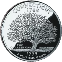 1999-D United States 25-Cent State Quarter Series: Connecticut Brilliant Uncirculated Coin 1999-D United States 25-Cent State Quarter Series: Connecticut Brilliant Uncirculated Coin
