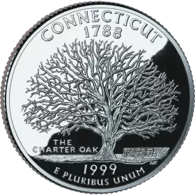 1999-D United States 25-Cent State Quarter Series: Connecticut Brilliant Uncirculated Coin
