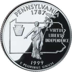 1999-D United States 25-Cent State Quarter Series: Pennsylvania Brilliant Uncirculated Coin
