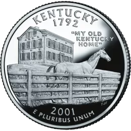 2001-P United States 25-Cent State Quarter Series: Kentucky Brilliant Uncirculated Coin