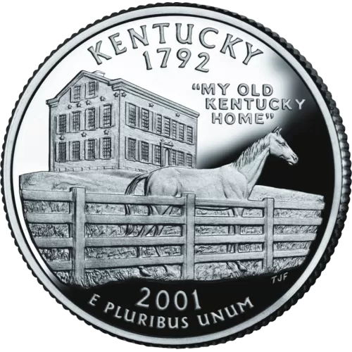 2001-P United States 25-Cent State Quarter Series: Kentucky Brilliant Uncirculated Coin