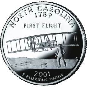 2001-D United States 25-Cent State Quarter Series: North Carolina Brilliant Uncirculated Coin