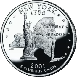 2001-P United States 25-Cent State Quarter Series: New York Brilliant Uncirculated Coin