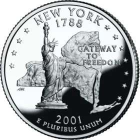 2001-D United States 25-Cent State Quarter Series: New York Brilliant Uncirculated Coin