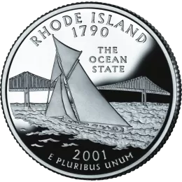 2001-P United States 25-Cent State Quarter Series: Rhode Island Brilliant Uncirculated Coin
