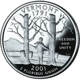 2001-D United States 25-Cent State Quarter Series: Vermont Brilliant Uncirculated Coin