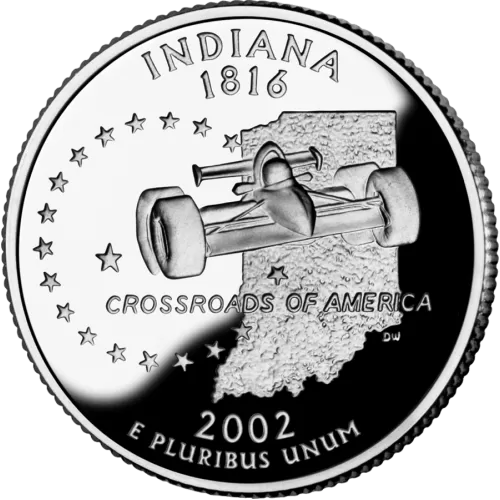 2002-D United States 25-Cent State Quarter Series: Indiana Brilliant Uncirculated Coin