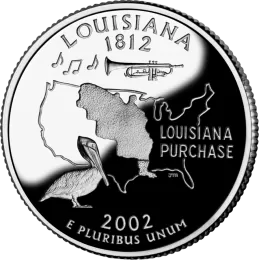 2002-D United States 25-Cent State Quarter Series: Louisiana Brilliant Uncirculated Coin