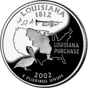 2002-D United States 25-Cent State Quarter Series: Louisiana Brilliant Uncirculated Coin
