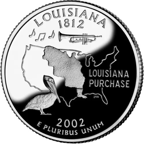 2002-P United States 25-Cent State Quarter Series: Louisiana Brilliant Uncirculated Coin