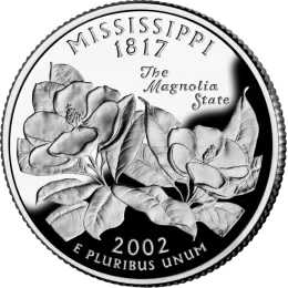 2002-D United States 25-Cent State Quarter Series: Mississippi Brilliant Uncirculated Coin