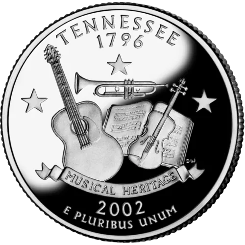 2002-P United States 25-Cent State Quarter Series: Tennessee Brilliant Uncirculated Coin