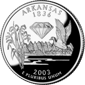 2003-D United States 25-Cent State Quarter Series: Arkansas Brilliant Uncirculated Coin