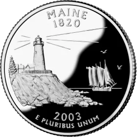 2003-D United States 25-Cent State Quarter Series: Maine Brilliant Uncirculated Coin
