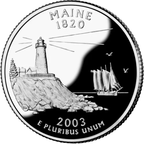 2003-P United States 25-Cent State Quarter Series: Maine Brilliant Uncirculated Coin