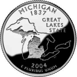 2004-D United States 25-Cent State Quarter Series: Michigan Brilliant Uncirculated Coin