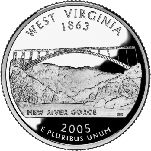 2005-D United States 25-Cent State Quarter Series: West Virginia Brilliant Uncirculated Coin