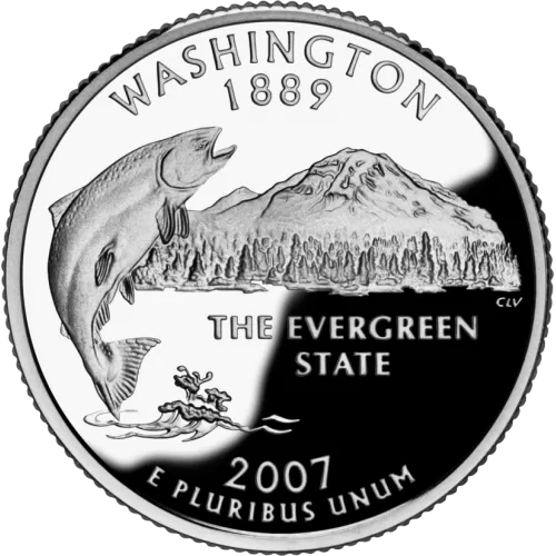 2007-P United States 25-Cent State Quarter Series: Washington Brilliant Uncirculated Coin