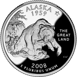 2008-D United States 25-Cent State Quarter Series: Alaska Brilliant Uncirculated Coin 2008-D United States 25-Cent State Quarter Series: Alaska Brilliant Uncirculated Coin