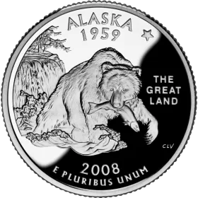 2008-D United States 25-Cent State Quarter Series: Alaska Brilliant Uncirculated Coin