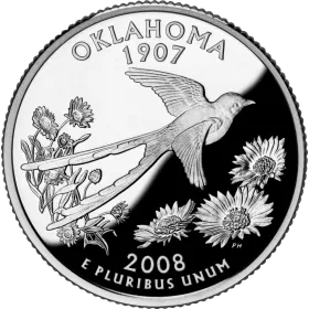 2008-D United States 25-Cent State Quarter Series: Oklahoma Brilliant Uncirculated Coin
