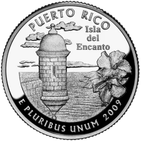 2009-D United States 25-Cent State Quarter Series: Puerto Rico Territory Brilliant Uncirculated Coin