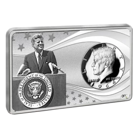 2017 United States Half Dollar 100th Anniversary of John F. Kennedy - 2 oz Pure Silver Coin and Bar Set